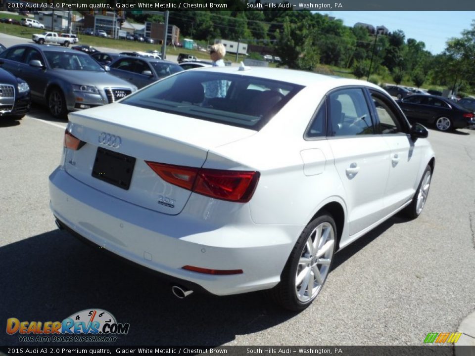 2016 Audi A3 2.0 Premium quattro Glacier White Metallic / Chestnut Brown Photo #12