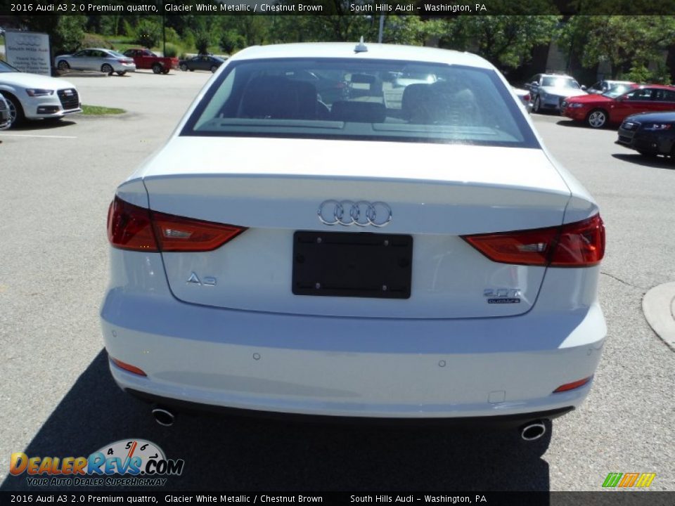 2016 Audi A3 2.0 Premium quattro Glacier White Metallic / Chestnut Brown Photo #13