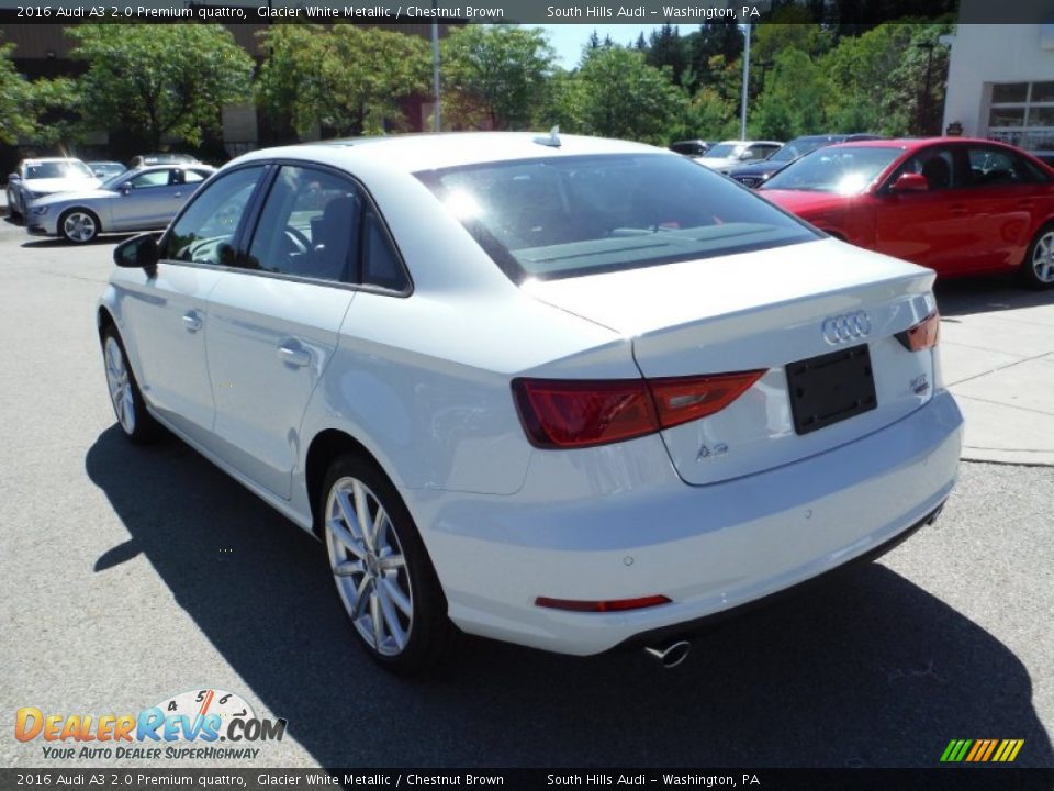 2016 Audi A3 2.0 Premium quattro Glacier White Metallic / Chestnut Brown Photo #14