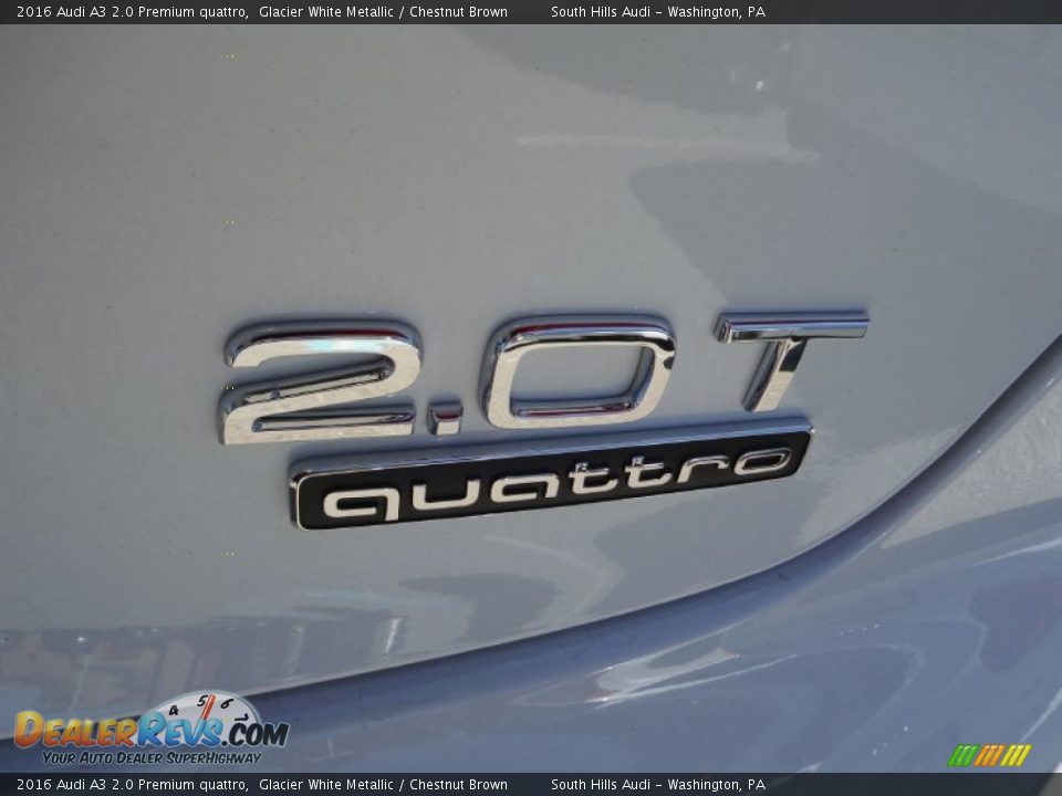 2016 Audi A3 2.0 Premium quattro Glacier White Metallic / Chestnut Brown Photo #15