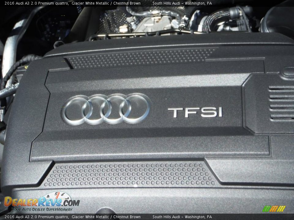 2016 Audi A3 2.0 Premium quattro Glacier White Metallic / Chestnut Brown Photo #17