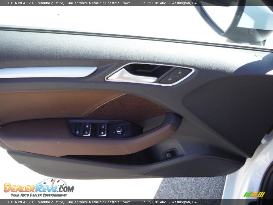 2016 Audi A3 2.0 Premium quattro Glacier White Metallic / Chestnut Brown Photo #18