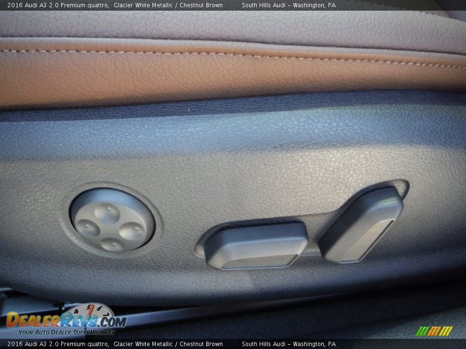 2016 Audi A3 2.0 Premium quattro Glacier White Metallic / Chestnut Brown Photo #22