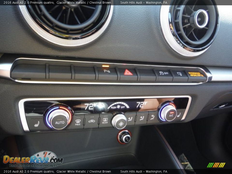 2016 Audi A3 2.0 Premium quattro Glacier White Metallic / Chestnut Brown Photo #25