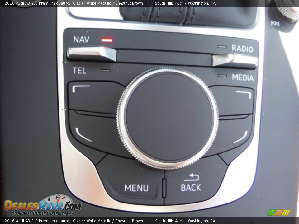 2016 Audi A3 2.0 Premium quattro Glacier White Metallic / Chestnut Brown Photo #28
