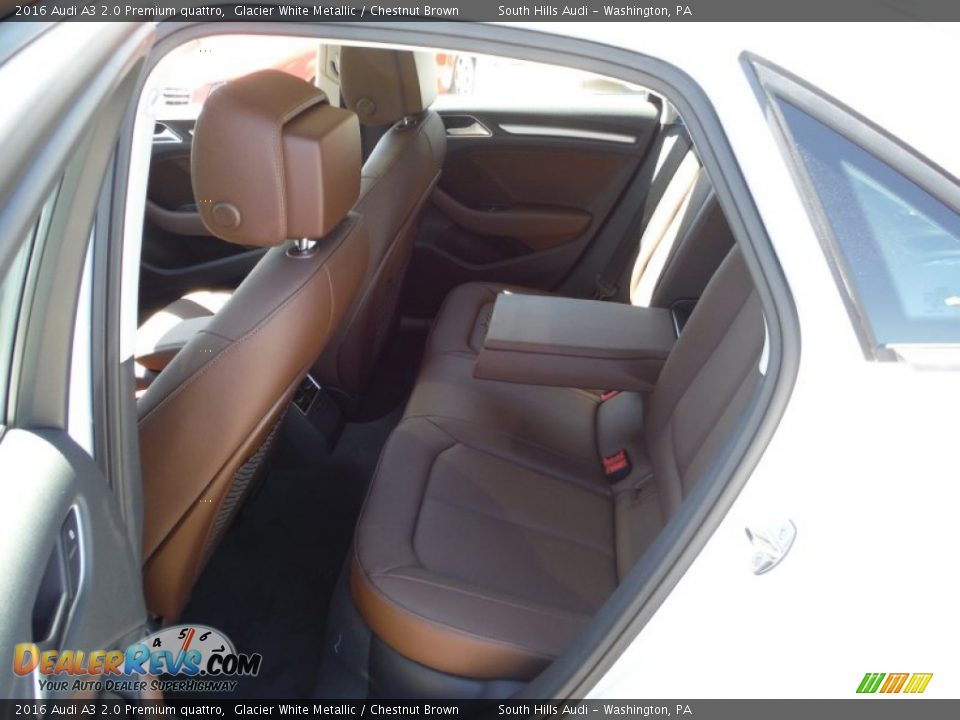 2016 Audi A3 2.0 Premium quattro Glacier White Metallic / Chestnut Brown Photo #32
