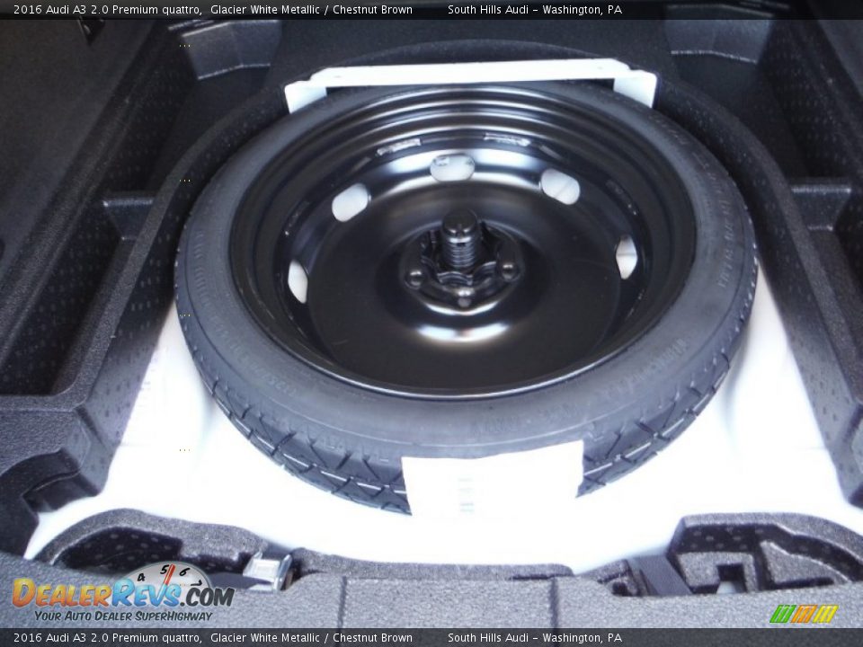 2016 Audi A3 2.0 Premium quattro Glacier White Metallic / Chestnut Brown Photo #36