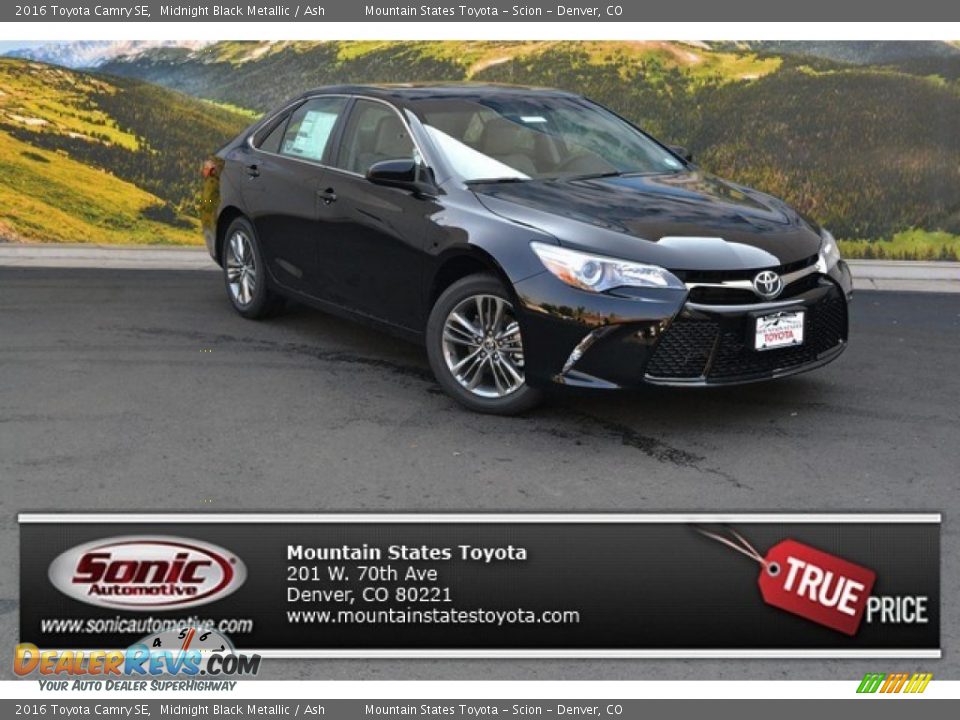 2016 Toyota Camry SE Midnight Black Metallic / Ash Photo #1