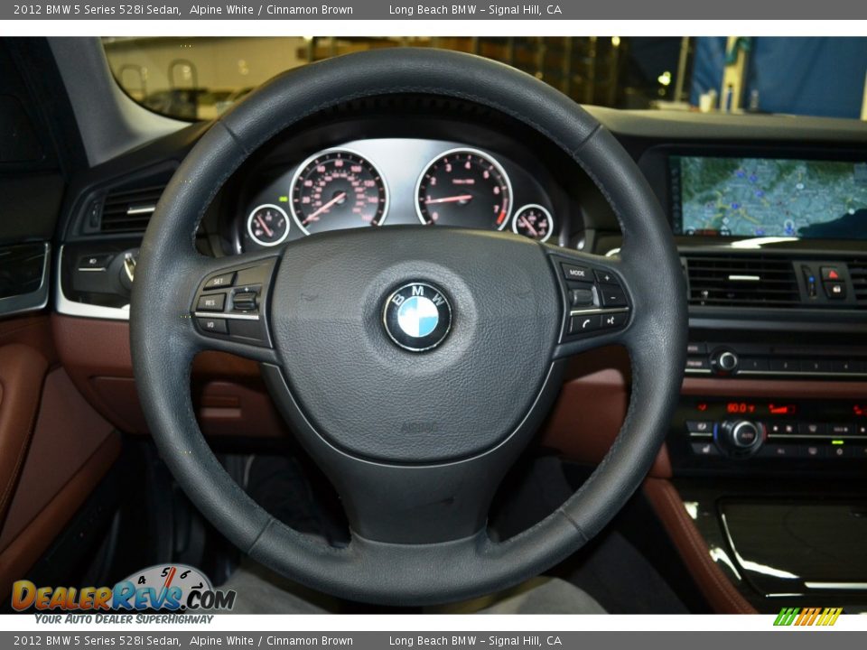 2012 BMW 5 Series 528i Sedan Alpine White / Cinnamon Brown Photo #25