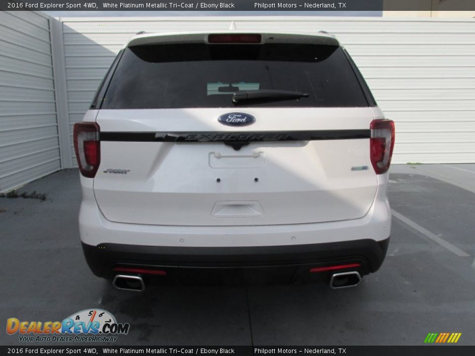 2016 Ford Explorer Sport 4WD White Platinum Metallic Tri-Coat / Ebony Black Photo #5