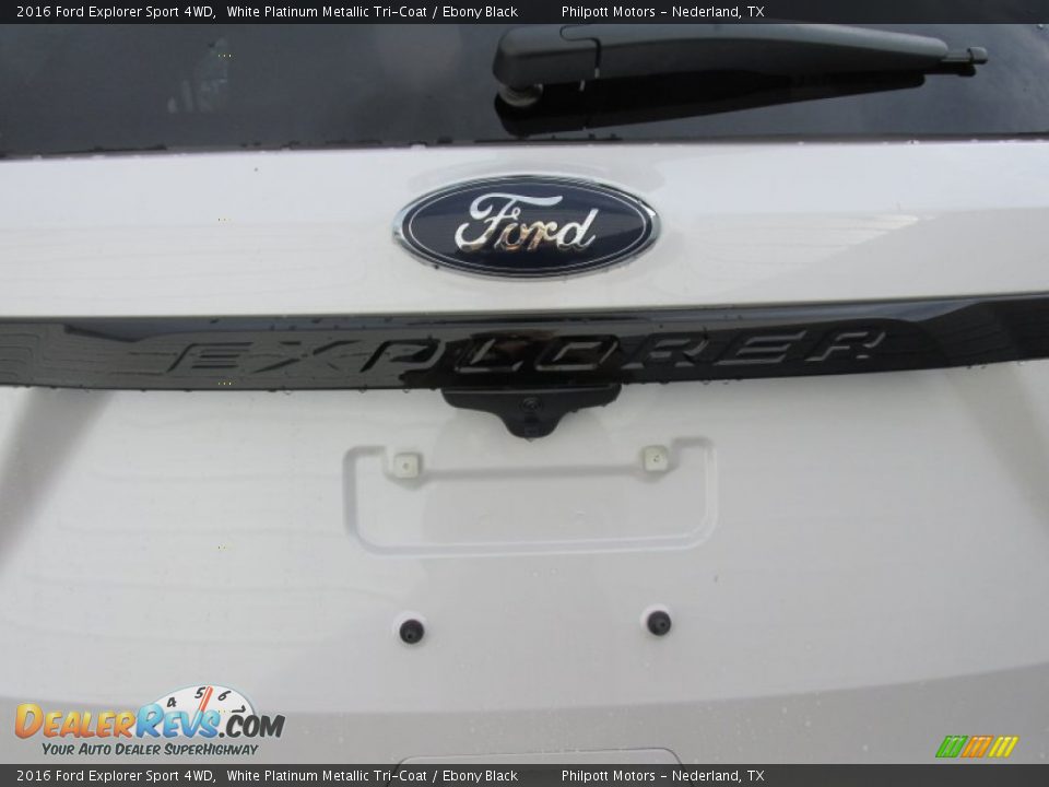 2016 Ford Explorer Sport 4WD White Platinum Metallic Tri-Coat / Ebony Black Photo #14