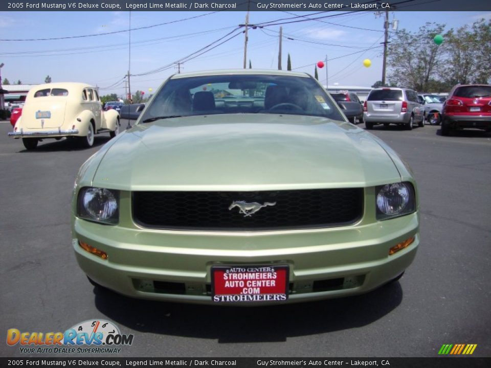 2005 Ford Mustang V6 Deluxe Coupe Legend Lime Metallic / Dark Charcoal Photo #2