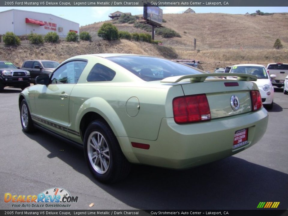 2005 Ford Mustang V6 Deluxe Coupe Legend Lime Metallic / Dark Charcoal Photo #5