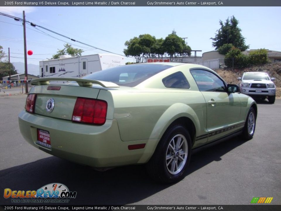 2005 Ford Mustang V6 Deluxe Coupe Legend Lime Metallic / Dark Charcoal Photo #7