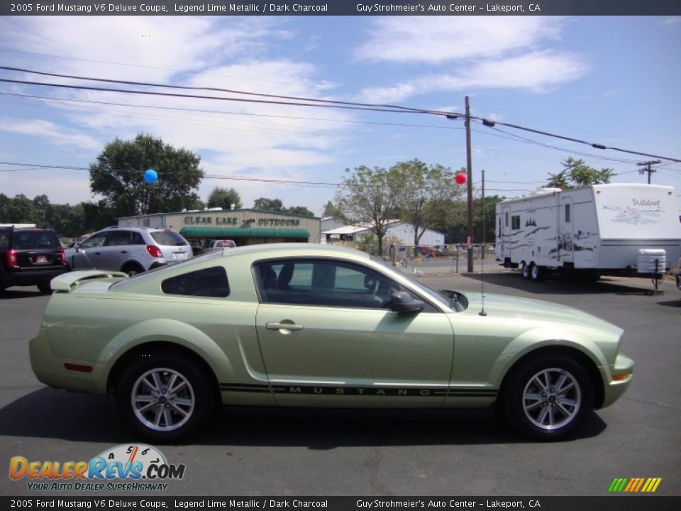 2005 Ford Mustang V6 Deluxe Coupe Legend Lime Metallic / Dark Charcoal Photo #8