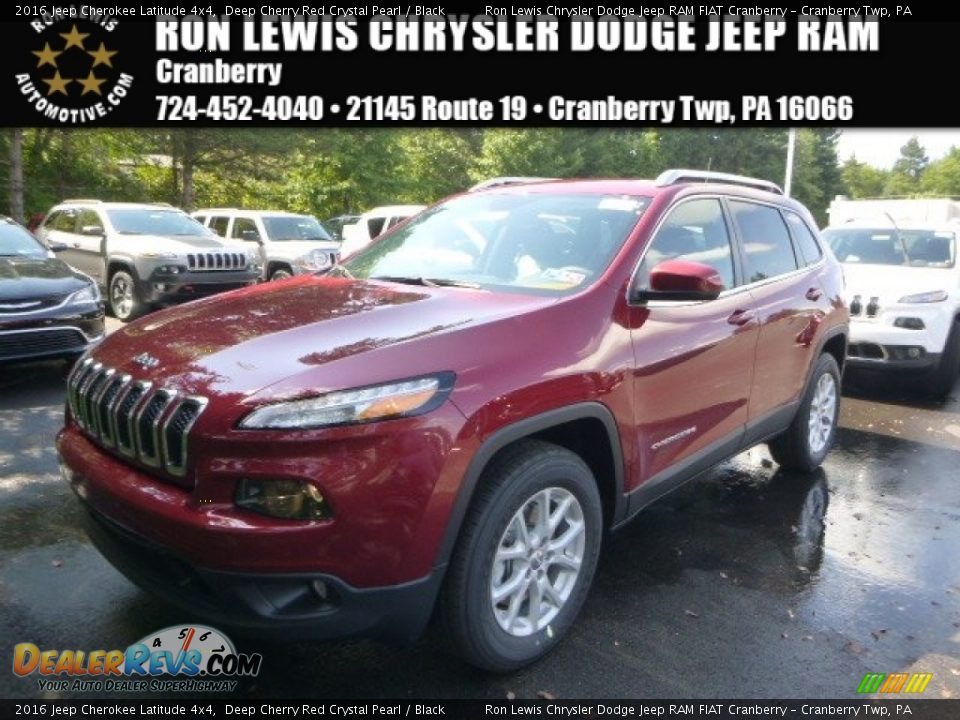 2016 Jeep Cherokee Latitude 4x4 Deep Cherry Red Crystal Pearl / Black Photo #1