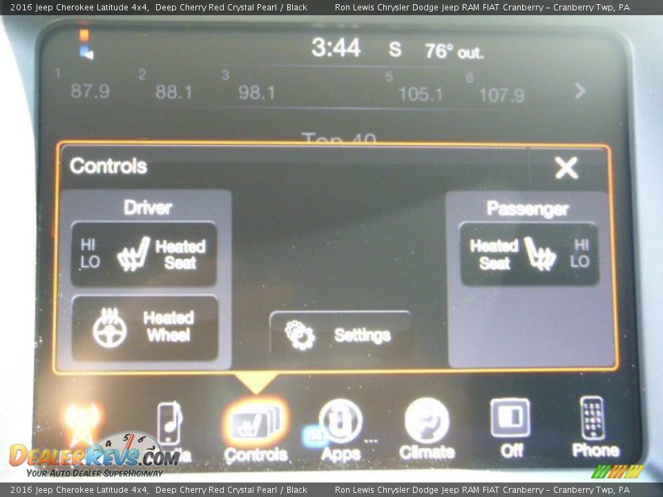 2016 Jeep Cherokee Latitude 4x4 Deep Cherry Red Crystal Pearl / Black Photo #16