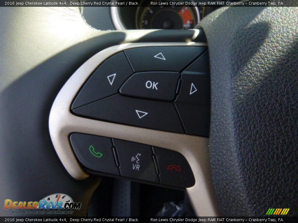2016 Jeep Cherokee Latitude 4x4 Deep Cherry Red Crystal Pearl / Black Photo #19
