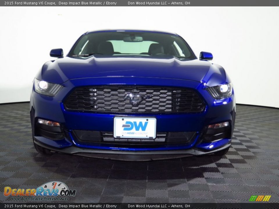 2015 Ford Mustang V6 Coupe Deep Impact Blue Metallic / Ebony Photo #27