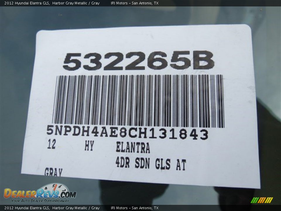 2012 Hyundai Elantra GLS Harbor Gray Metallic / Gray Photo #26