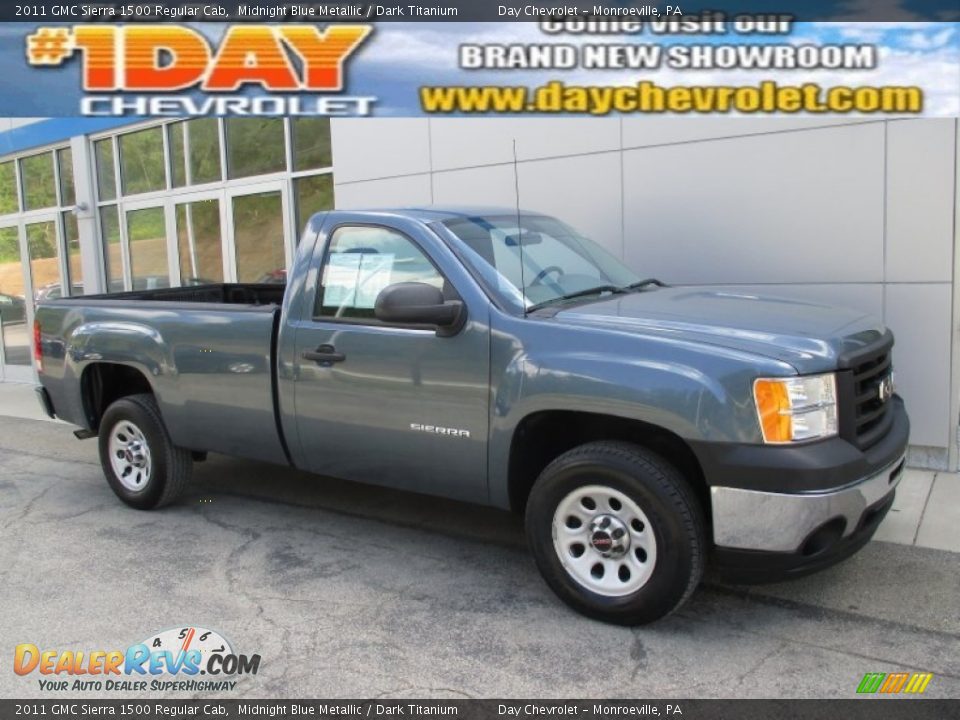 2011 GMC Sierra 1500 Regular Cab Midnight Blue Metallic / Dark Titanium Photo #1
