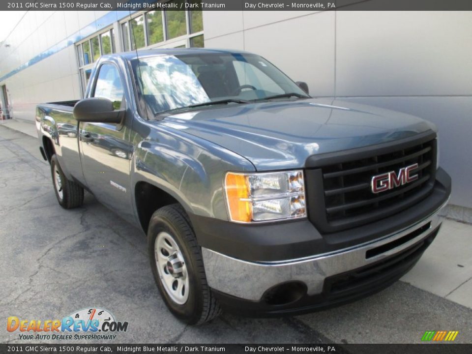 2011 GMC Sierra 1500 Regular Cab Midnight Blue Metallic / Dark Titanium Photo #13