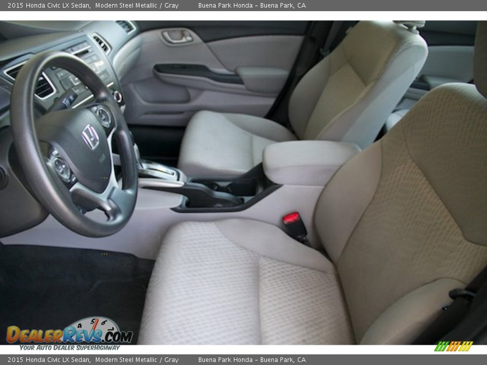 2015 Honda Civic LX Sedan Modern Steel Metallic / Gray Photo #3