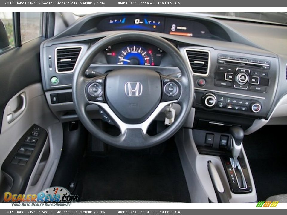 2015 Honda Civic LX Sedan Modern Steel Metallic / Gray Photo #5