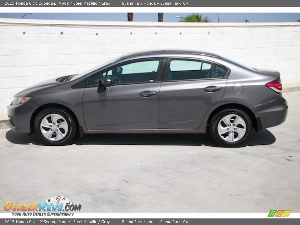 2015 Honda Civic LX Sedan Modern Steel Metallic / Gray Photo #8