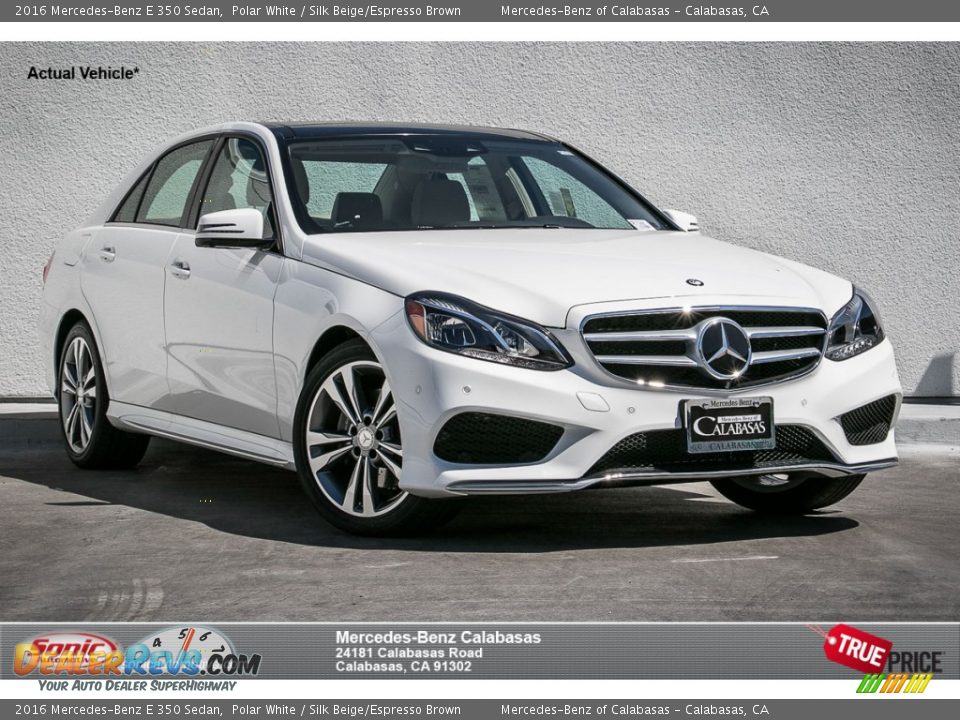 2016 Mercedes-Benz E 350 Sedan Polar White / Silk Beige/Espresso Brown Photo #1