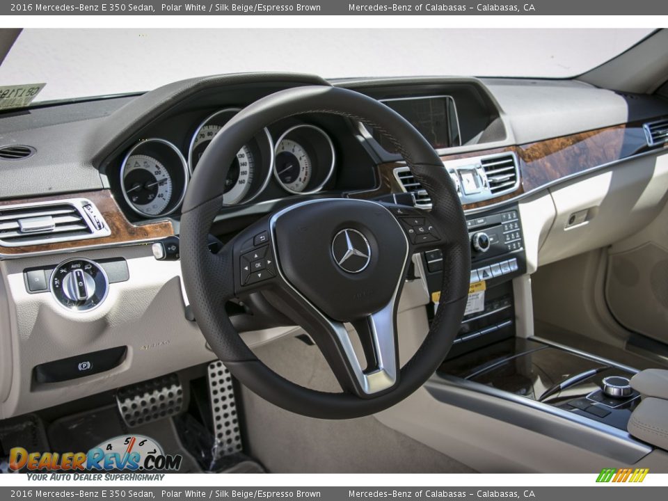 2016 Mercedes-Benz E 350 Sedan Polar White / Silk Beige/Espresso Brown Photo #6