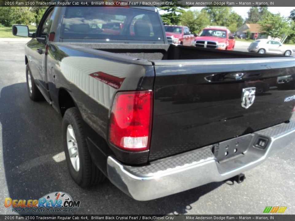 2016 Ram 1500 Tradesman Regular Cab 4x4 Brilliant Black Crystal Pearl / Black/Diesel Gray Photo #3