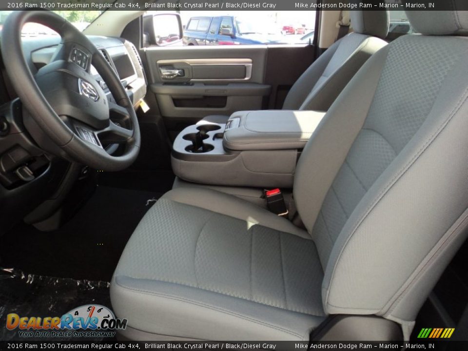2016 Ram 1500 Tradesman Regular Cab 4x4 Brilliant Black Crystal Pearl / Black/Diesel Gray Photo #5