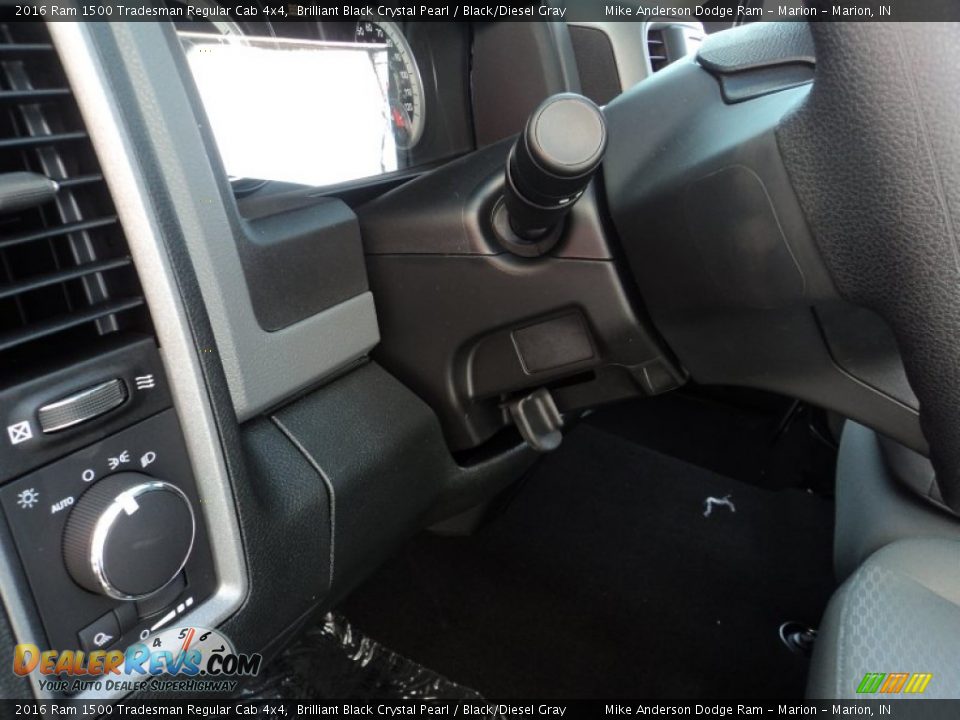 2016 Ram 1500 Tradesman Regular Cab 4x4 Brilliant Black Crystal Pearl / Black/Diesel Gray Photo #12