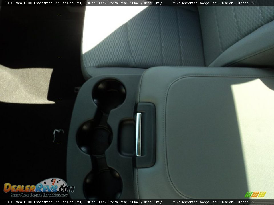 2016 Ram 1500 Tradesman Regular Cab 4x4 Brilliant Black Crystal Pearl / Black/Diesel Gray Photo #14