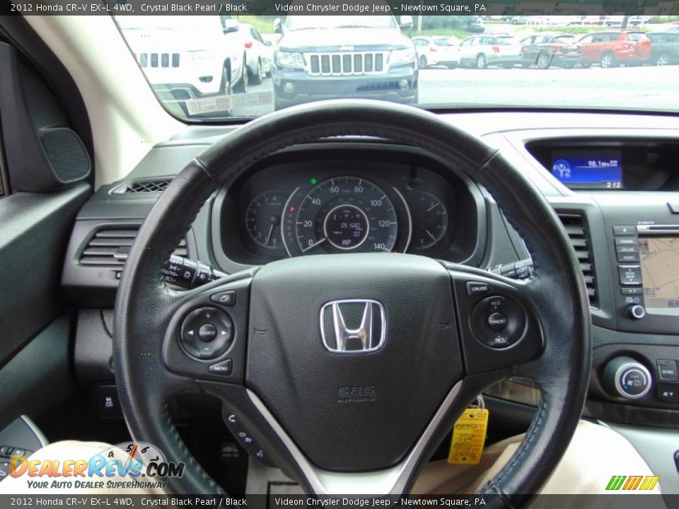 2012 Honda CR-V EX-L 4WD Crystal Black Pearl / Black Photo #28
