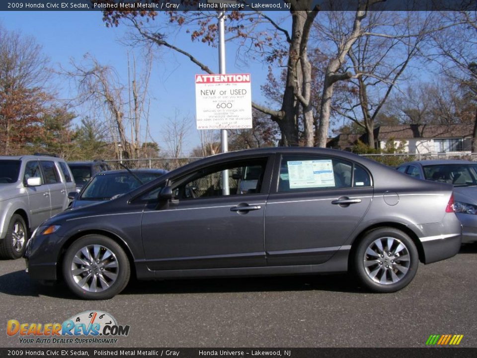 2009 Honda Civic EX Sedan Polished Metal Metallic / Gray Photo #3