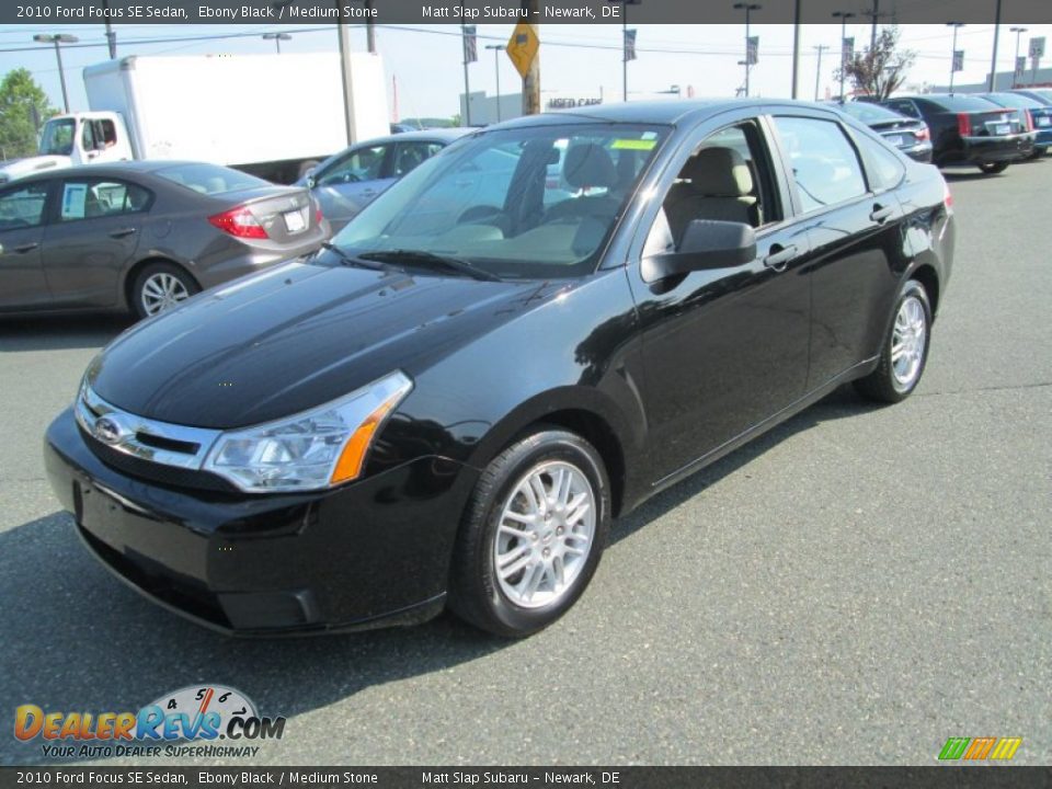 2010 Ford Focus SE Sedan Ebony Black / Medium Stone Photo #2