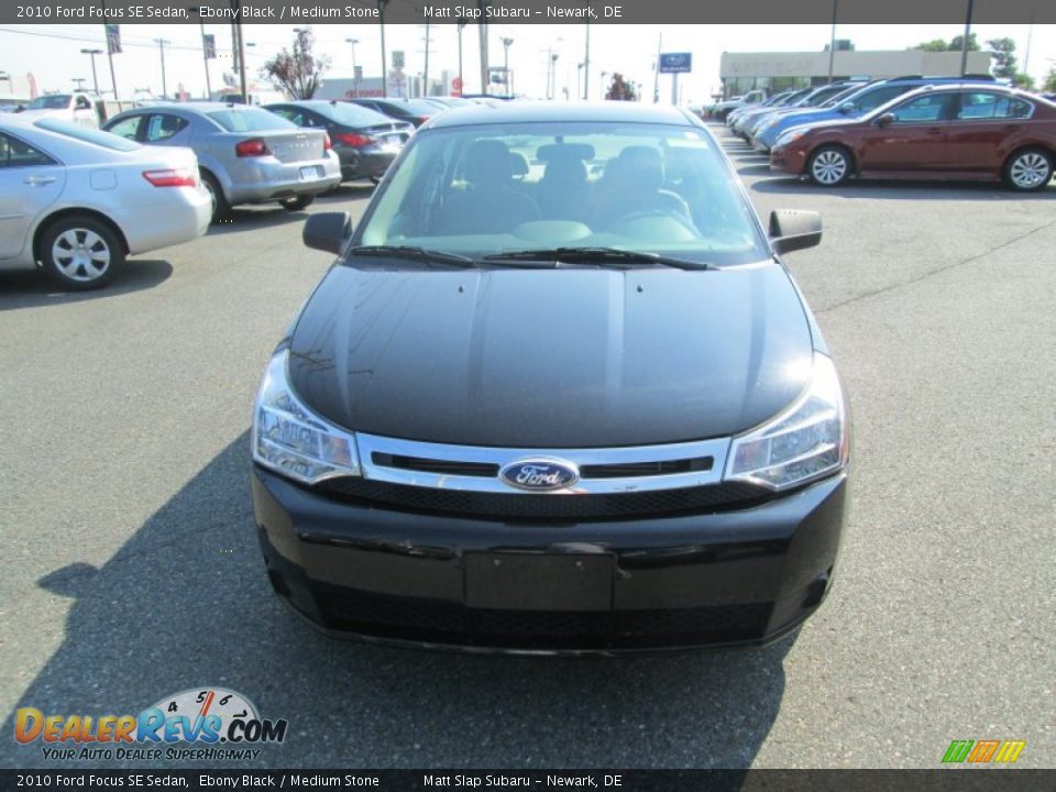 2010 Ford Focus SE Sedan Ebony Black / Medium Stone Photo #3