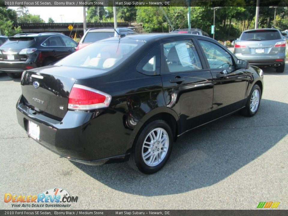 2010 Ford Focus SE Sedan Ebony Black / Medium Stone Photo #6