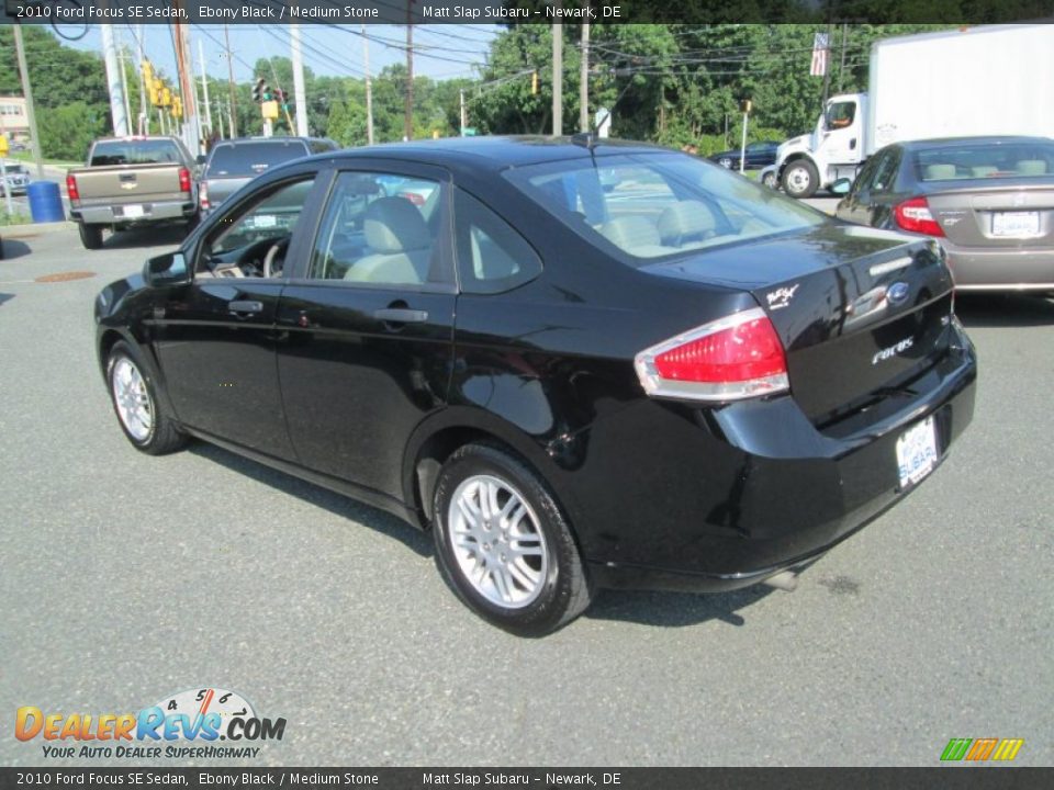 2010 Ford Focus SE Sedan Ebony Black / Medium Stone Photo #8