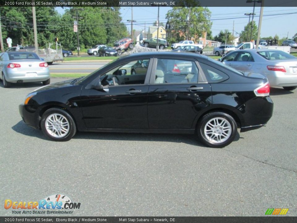 2010 Ford Focus SE Sedan Ebony Black / Medium Stone Photo #9