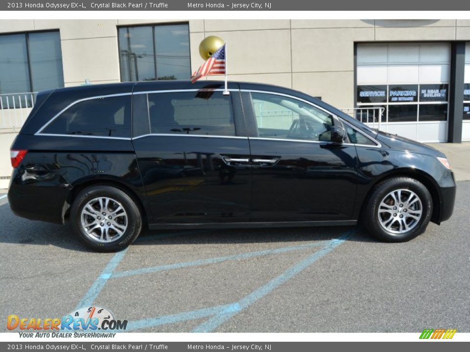 2013 Honda Odyssey EX-L Crystal Black Pearl / Truffle Photo #2