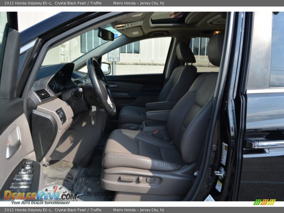 2013 Honda Odyssey EX-L Crystal Black Pearl / Truffle Photo #12