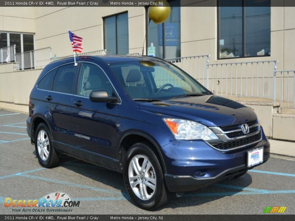 2011 Honda CR-V EX 4WD Royal Blue Pearl / Gray Photo #1