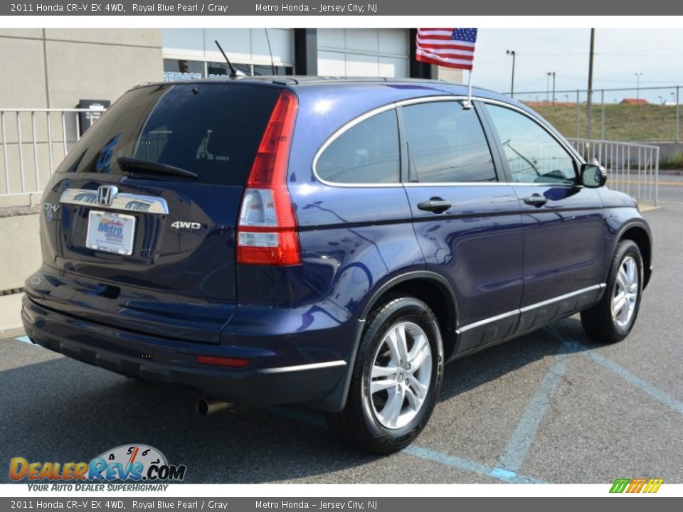 2011 Honda CR-V EX 4WD Royal Blue Pearl / Gray Photo #3