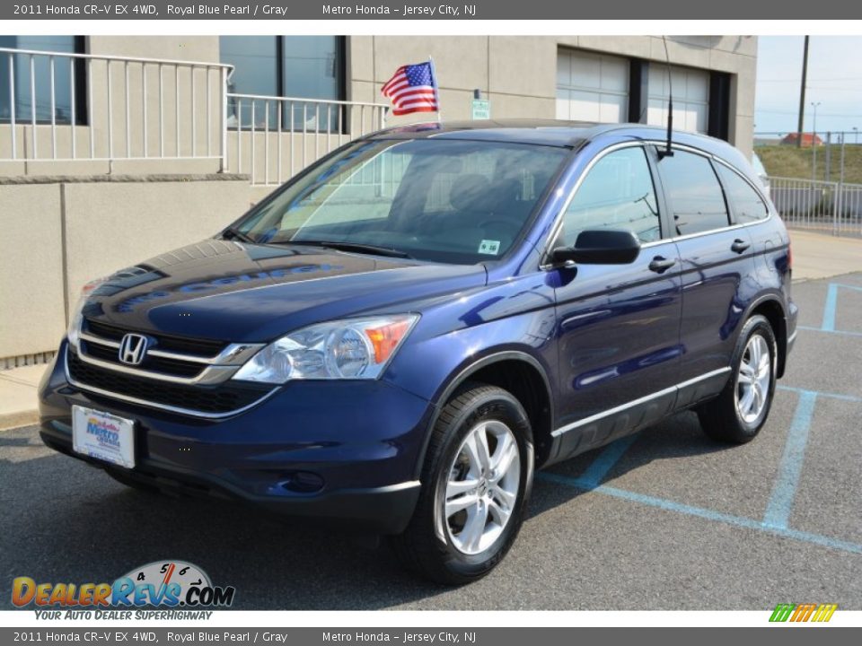 2011 Honda CR-V EX 4WD Royal Blue Pearl / Gray Photo #7