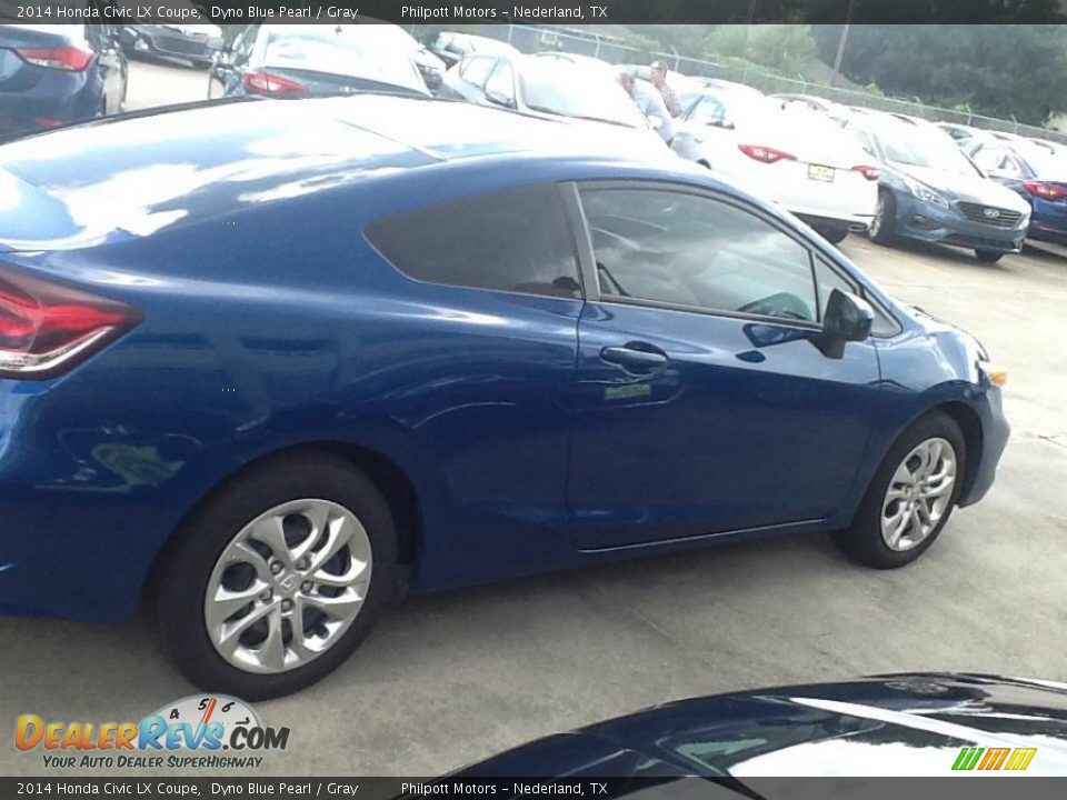 2014 Honda Civic LX Coupe Dyno Blue Pearl / Gray Photo #3