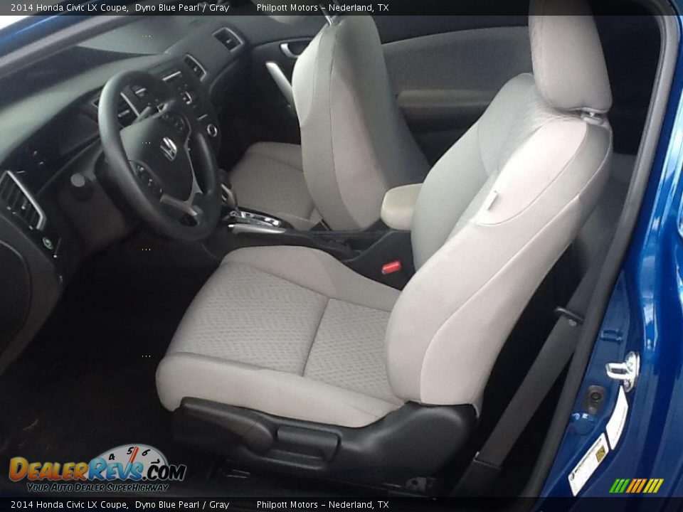 2014 Honda Civic LX Coupe Dyno Blue Pearl / Gray Photo #7