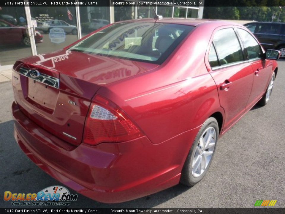 2012 Ford Fusion SEL V6 Red Candy Metallic / Camel Photo #5